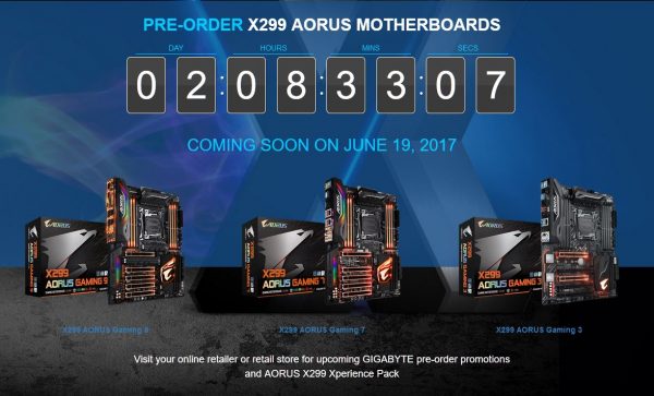 Gigabyte Announces X299 Aorus Gaming Pre-Order Specials