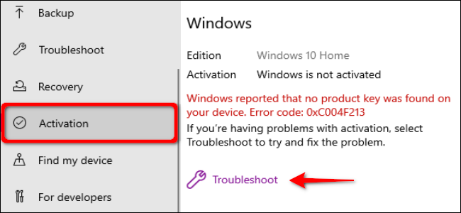 Windows 10 Activation Troubleshoot