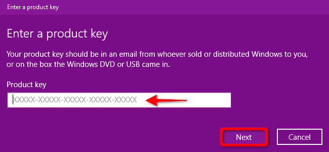 Windows 10 Enter Product Key