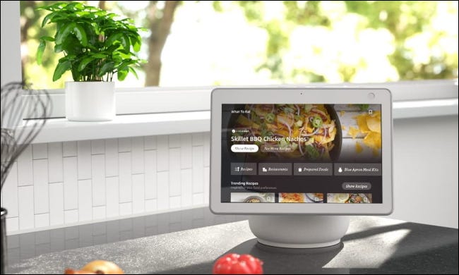 Echo Show 10 on kitchen counter