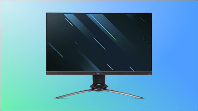 Acer gaming monitor on green and blue background