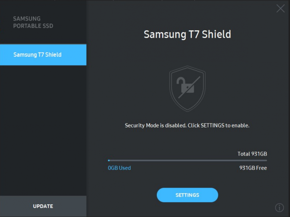 Samsung T7 Shield software