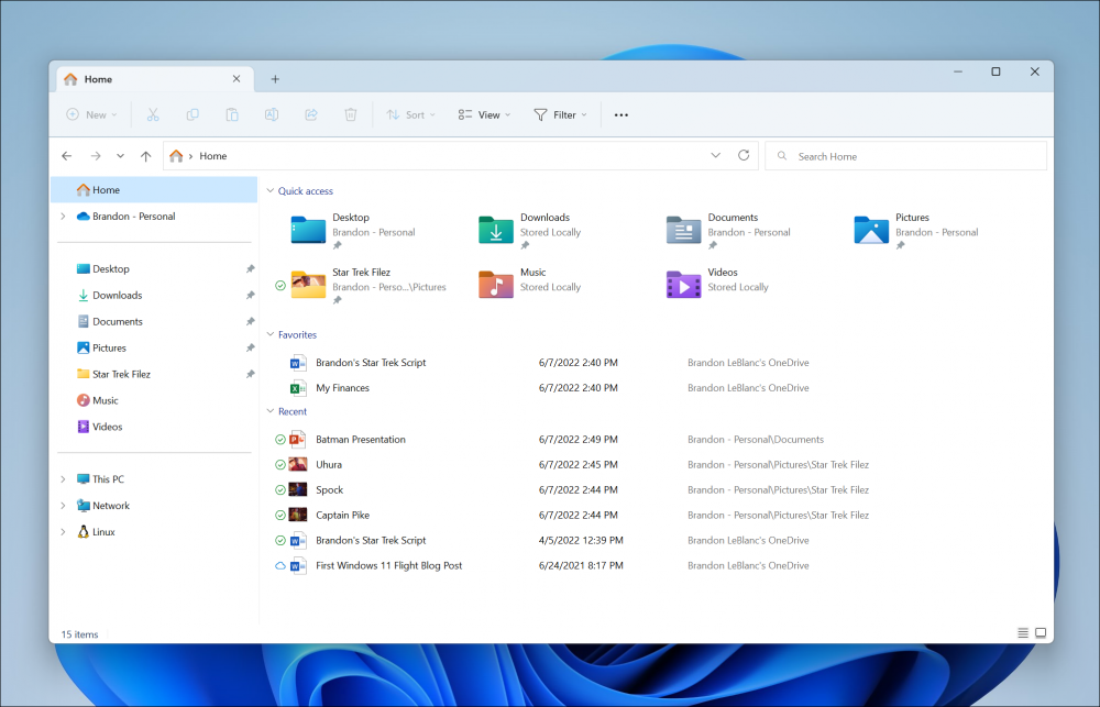 image of tabs in the Windows 11 File Explorer